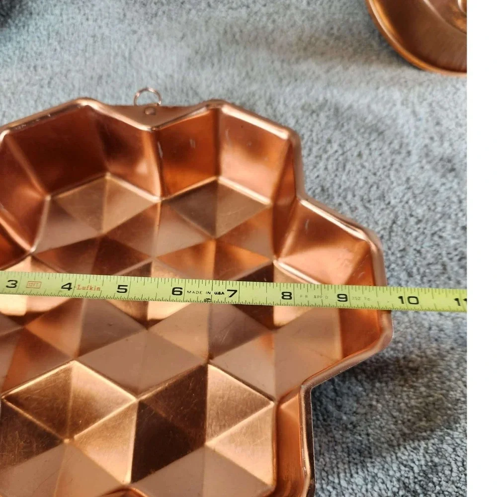 Decorative Molds Copper Heart Star Fluted Round Set of 4